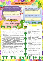 EASILY CONFUSED WORDS (1): DESERT AND DESSERT(WITH KEYS)