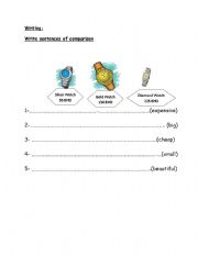 English worksheet: comparing things