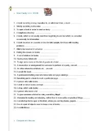 English worksheet: FAMILY WORDS: BOOK
