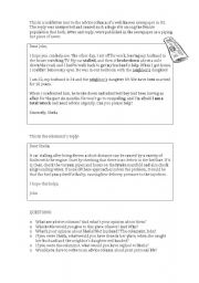 English Worksheet: Dear John advice column