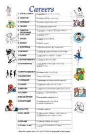 English Worksheet: Careers (1/2)