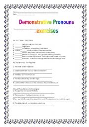 English worksheet: Demonstrative Pronouns