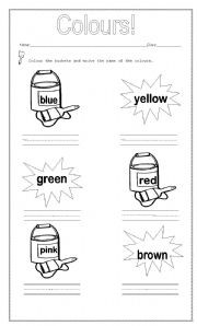 English Worksheet: Colours