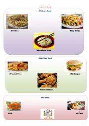 English worksheet: Types of food