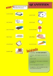 English worksheet: quantities