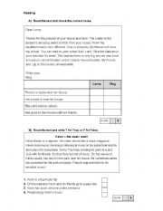 English Worksheet: Reading exercise