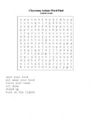 English Worksheet: Class room Actions