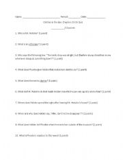 English Worksheet: Catcher in the Rye: Ch. 23-26 Quiz