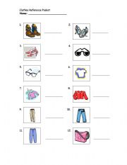 English worksheet: Clothes Vocabulary