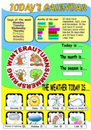 English Worksheet: Todays calendar