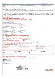 English worksheet: 3 MS Examination