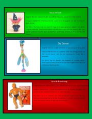 English worksheet: Toy Story 2 ( Treasure Trolls, Sky Dancers & Stretch Armstrong)