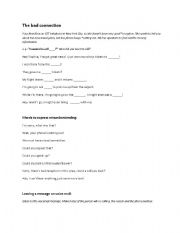 English Worksheet: The Bad Connection