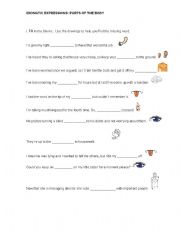 English Worksheet: Idiomatic expressions with parts of the body