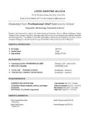 English Worksheet: example of a Resume or CV