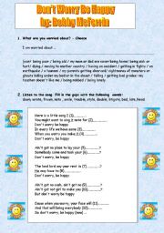 English Worksheet: song: Dont Worry Be Happy + tasks : (reuploaded)