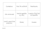 English Worksheet: food and diet bingo
