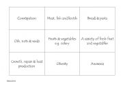 English worksheet: food and diet bingo