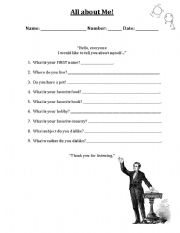 English Worksheet: 