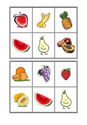 English Worksheet: Fruit Bingo