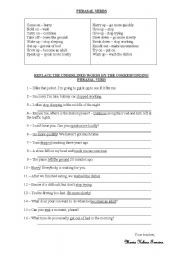 English Worksheet: PHRASAL VERBS