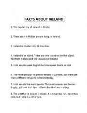English Worksheet: Facts about Ireland - Running Dictation Activity