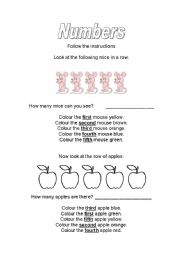 English worksheet: Ordinal numbers