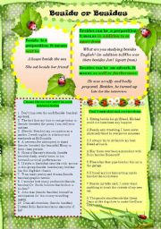 English Worksheet: EASILY CONFUSED WORDS (2): BESIDE OR BESIDES