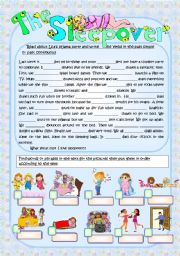 English Worksheet: THE SLEEPOVER