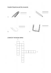 English worksheet: school objects