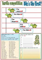 Turtle competition - Whos the first? - Ordinal numbers