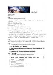 English Worksheet: Movie project: Avatar