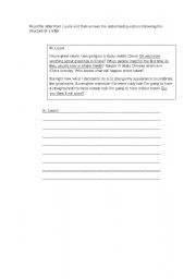 English Worksheet: Making a letter