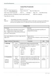 English Worksheet: Formal Lesson Plan+All Worksheets needed