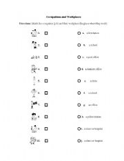 English Worksheet: jobs and workplace