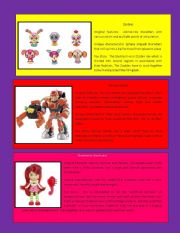 English worksheet: Toy Story 4 ( Zoobles, Rescue Heroes, Strawberry Shortcake)