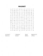 English worksheet: Magnet word search