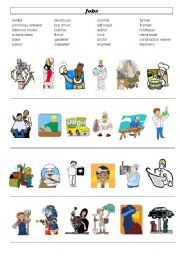 English Worksheet: Jobs Vocabulary Elementary / Pre-Intermediate