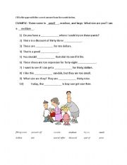 English Worksheet: Shopping Gapfill (discounts)