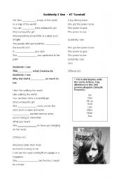 English Worksheet: Suddenly I See - KT Tunstall