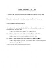English Worksheet: Mixed Conditional Life Line