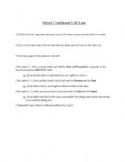 English worksheet: Mixed Conditional Life Line