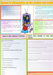 English Worksheet: Reading-videogames