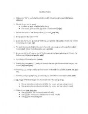 English Worksheet: Spelling Rules