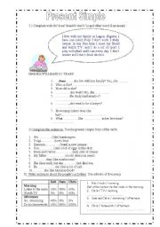 English Worksheet: Present simple