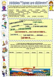 English Worksheet: Hobbies: speaking and writing.