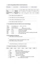 English Worksheet: How often?