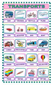 English Worksheet: TRANSPORTS