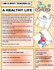 English Worksheet: A HEALTHY LIFE/BUSY TEACHER (2)