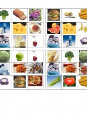 English Worksheet: food bingo 3